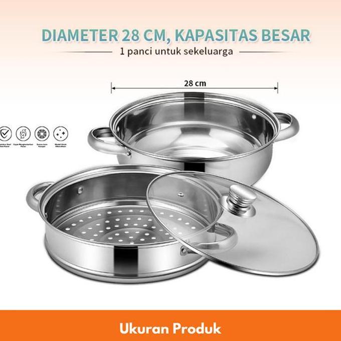 QME PANCI STEAMER KUKUS STAINLESS 4 TINGKAT / PANCI STEAMER / PANCI STEAMER KUKUS STAINLESS STEEL 28