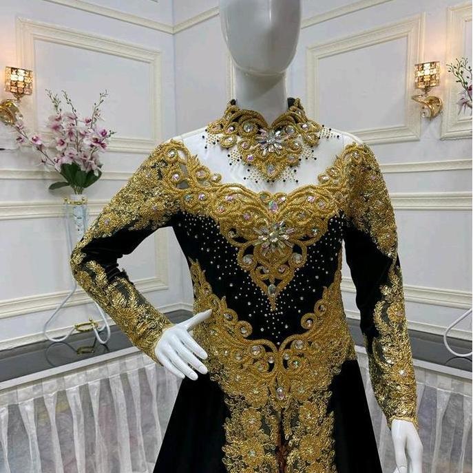 Kebaya pengantin bludru | kebaya pengantin bludru hitam Pernikahan NS