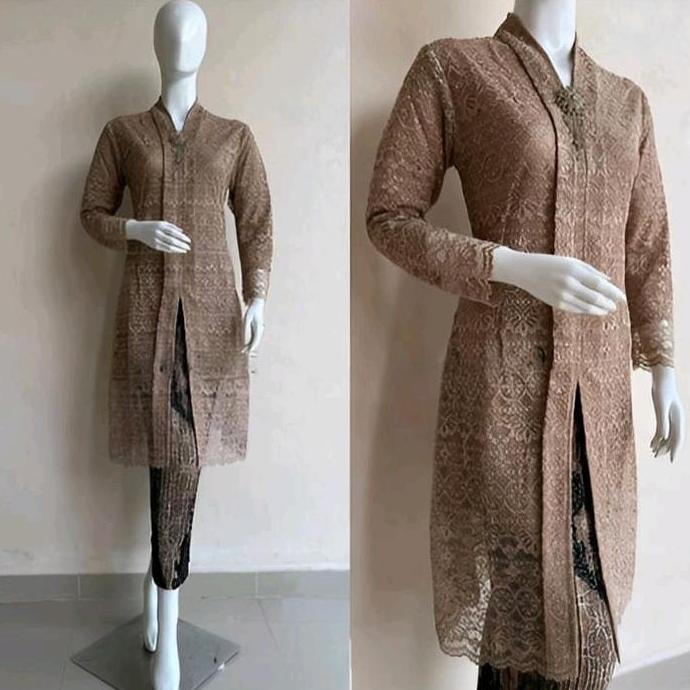Kebaya Brokat Tunik Panjang Floy Kartini Baju Wisuda Kondangan Dan Lamaran LM