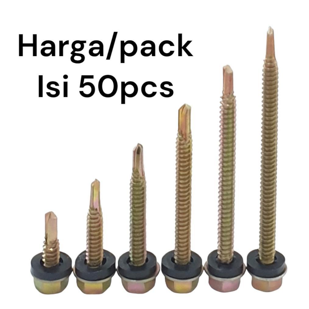 BAUT ROFING HARGA/BUNGKUS ISI 50PCS / BAUT RUPING / BAUT SENG / SEKRUP ROFFING 2cm 2,5cm 3cm 4cm 5cm