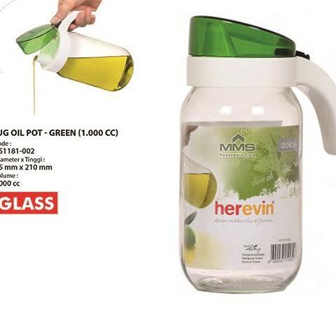 Botol Kaca Tempat Minyak Goreng Herevin Jug Oil Pot 1000 Ml /Pitcher Glass/Oil Pitcher