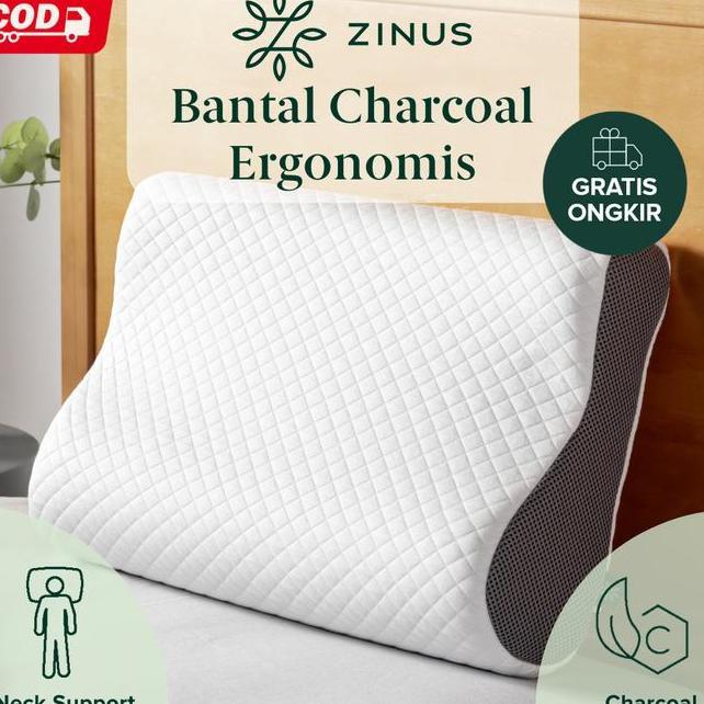 Bantal Zinus Charcoal Memory Foam Tencel Cover Bed