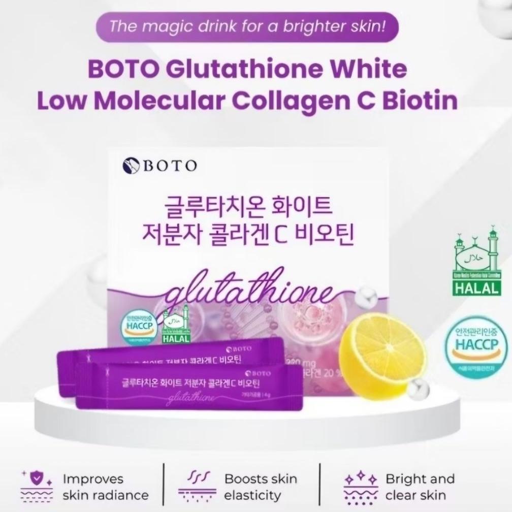 READY BOTO GLUTATHIONE WHITE SMALL MOLECULE COLLAGEN C BIOTIN 30 DAYS COLLAGEN