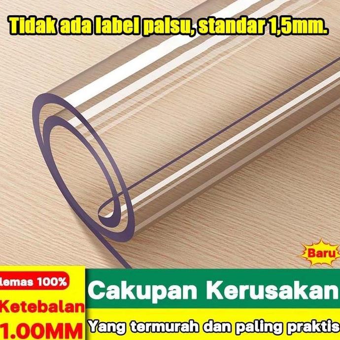 Taplak Meja Transparan Tebal PVCTidak Menyusut & Berubah 100 TahunAnti minyak air noda gores tahan p