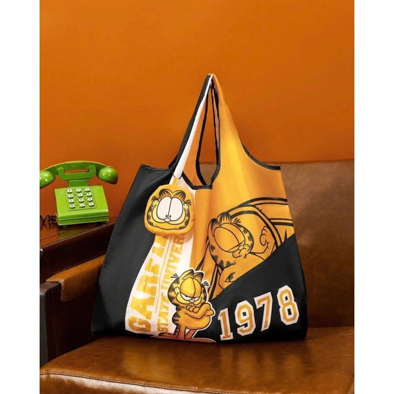 GARFIELD X SHEIN Cartoon Animal & Letter Graphic Foldable Shopping Bag