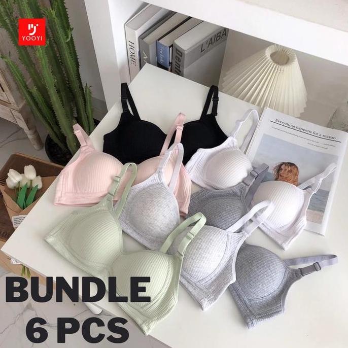 YOOYI BH BRA PUSH UP PAKET 3 DAN 6 PCS BUNDLE CEWEK NYAMAN SEXY KOREA STYLE REMAJA TANPA KAWAT STYLE