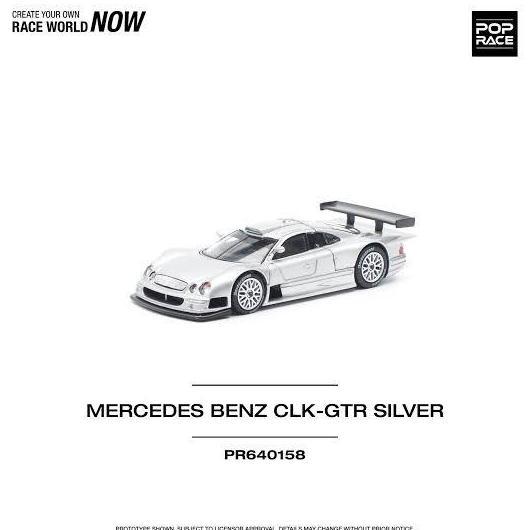 Promo Pop Race 1/64 PR640158 Mercedes Benz CLK AMG GTR Silver Diskon