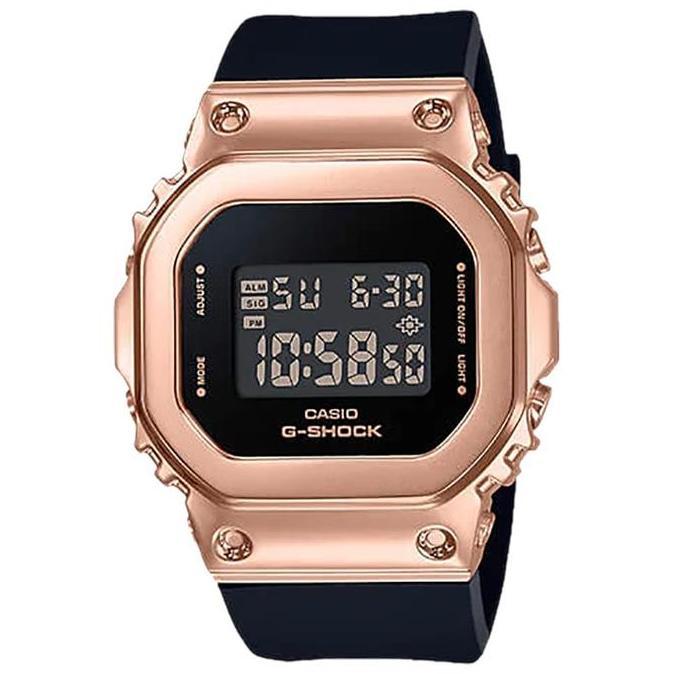 Jam Tangan Wanita Casio G-Shock GM-S5600PG-1DR S Series Metal Square Ladies Digital Dial Black Resin