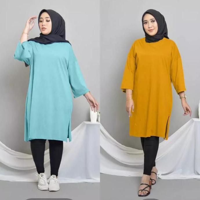 ATASAN TUNIK NEA BASIC BABYTERRY OVERSIZE POLOS JUMBO- KAOS TUNIK JUMBO