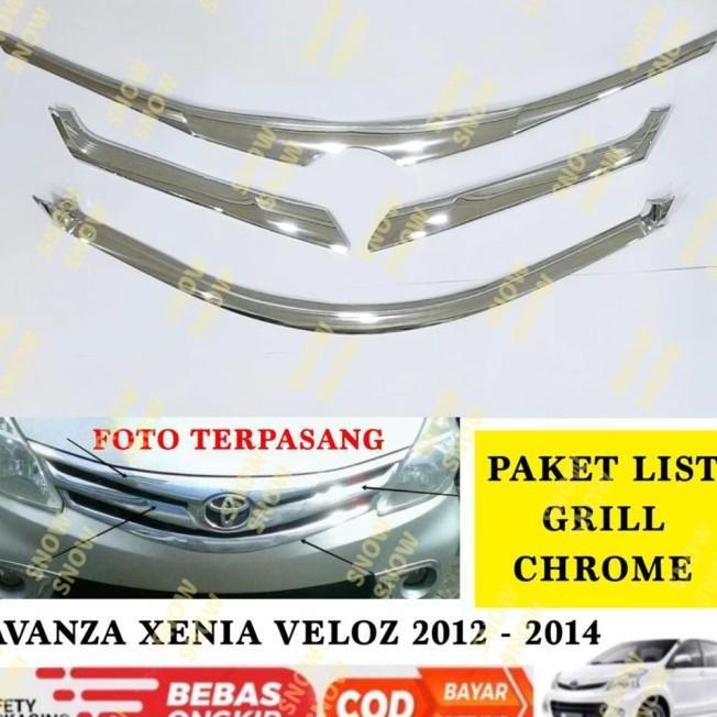 List Grill Bumper Veloz 2012 Depan Avanza Xenia 2014 Chrome
