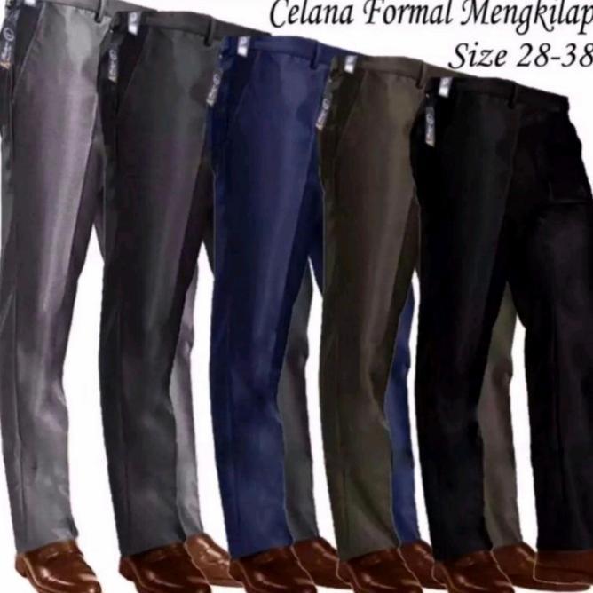 Celana Bahan Slimfit Celana Bahan Slimfit Mengkilap Pria