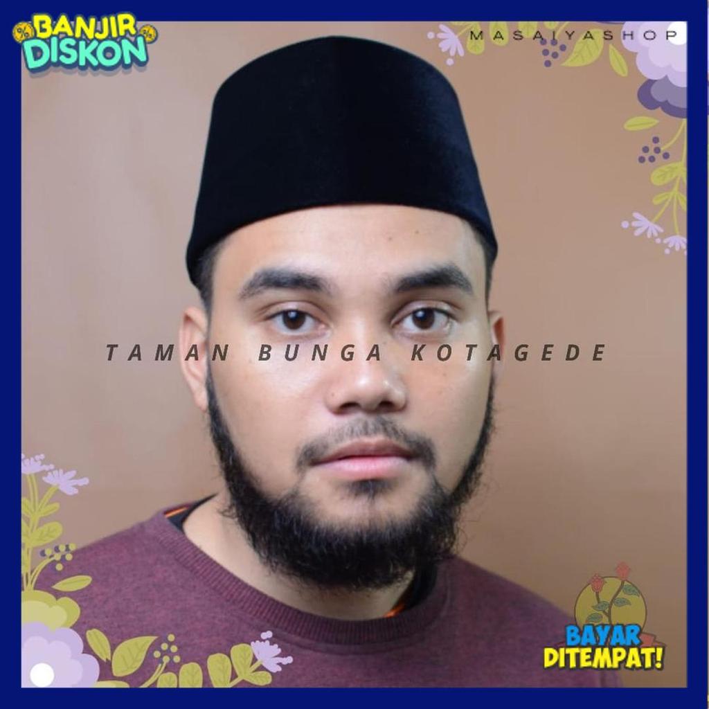 Berkualitas Songkok Kopyah Peci Abbas Hitam Polos  Non Ac