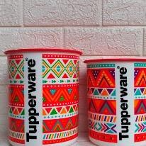 Tupperware Zig Zag  Canister Set Kapasitas 3 L / Tempat Penyimpanan Makanan / Toples Lebaran Dengan 