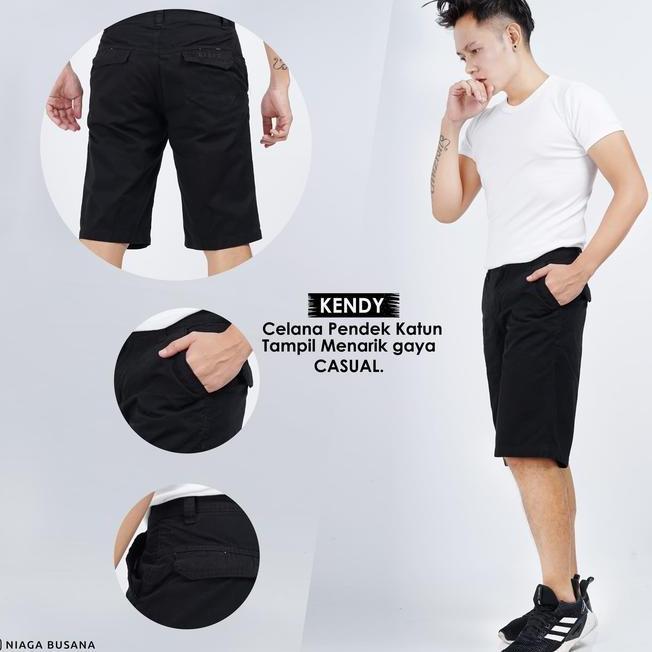 Celana Pendek Katun Celana Pendek Katun Hitam Hitam Merk Kendy Premium