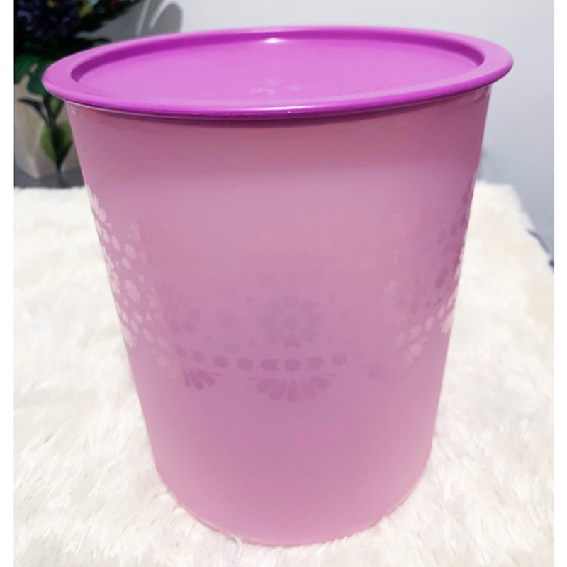 Promo Sale  Tupperware Large Mosaic Canister 4L Pink Violet Atau Putih Tutup Hijau 1Pcs - Toples Can