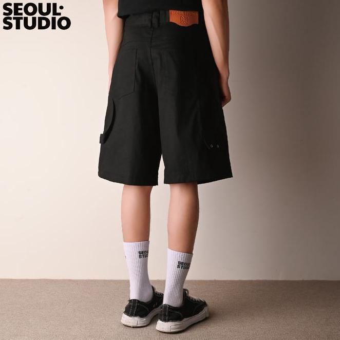 Gangnam Carpenter Pants Seoulstudio Gangnam Carpenter Pants Hitam Pendek Jorts Straight Regular Var7