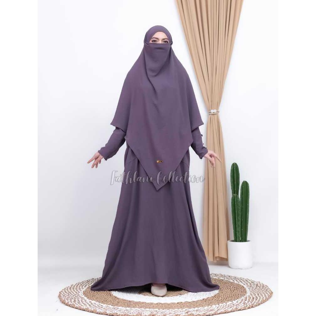 100% Aman Gamis Abaya Syarifah Gamis Set Hijab Terbaru Simpel Mewah Elegan Cocok Untuk Haji Umroh
