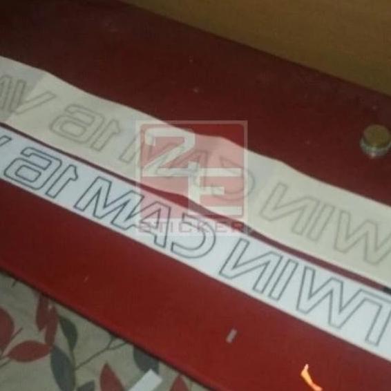 Stiker Twin Cam Cam 16 Kaca Valve Belakang