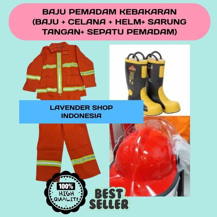 paket baju pemadam kebakaran / sepatu pemadam kebakaran / helm pemadam