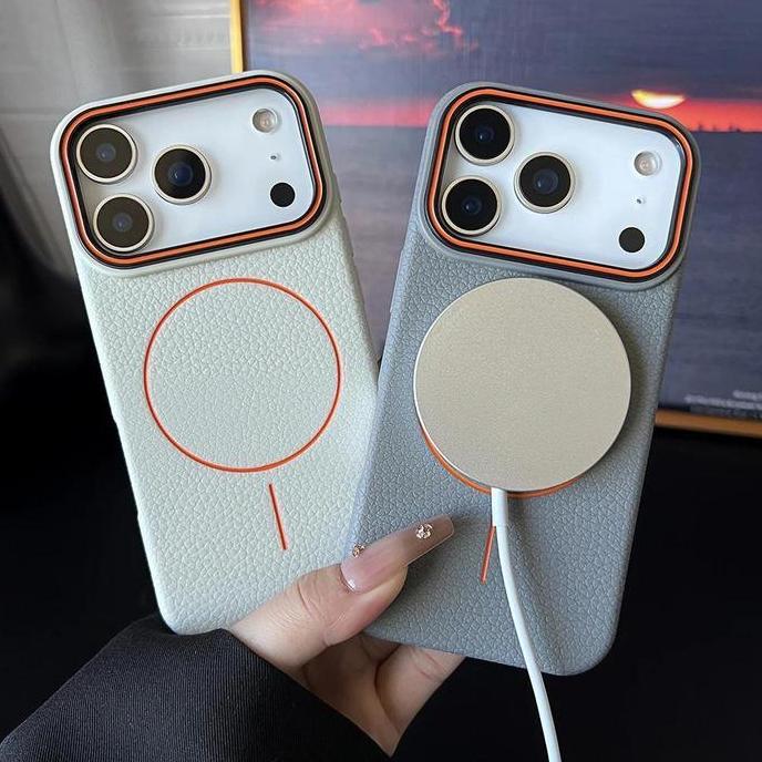 Soft Case Silikon PREMIUM Calfskin Luxury leather Magsafe Magnetic Wireless Charging Anti Tekstur Ku