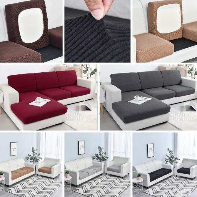 Sarung Dudukan Sofa Bludru Tebal Cober Jok Sofa Elastis Ern