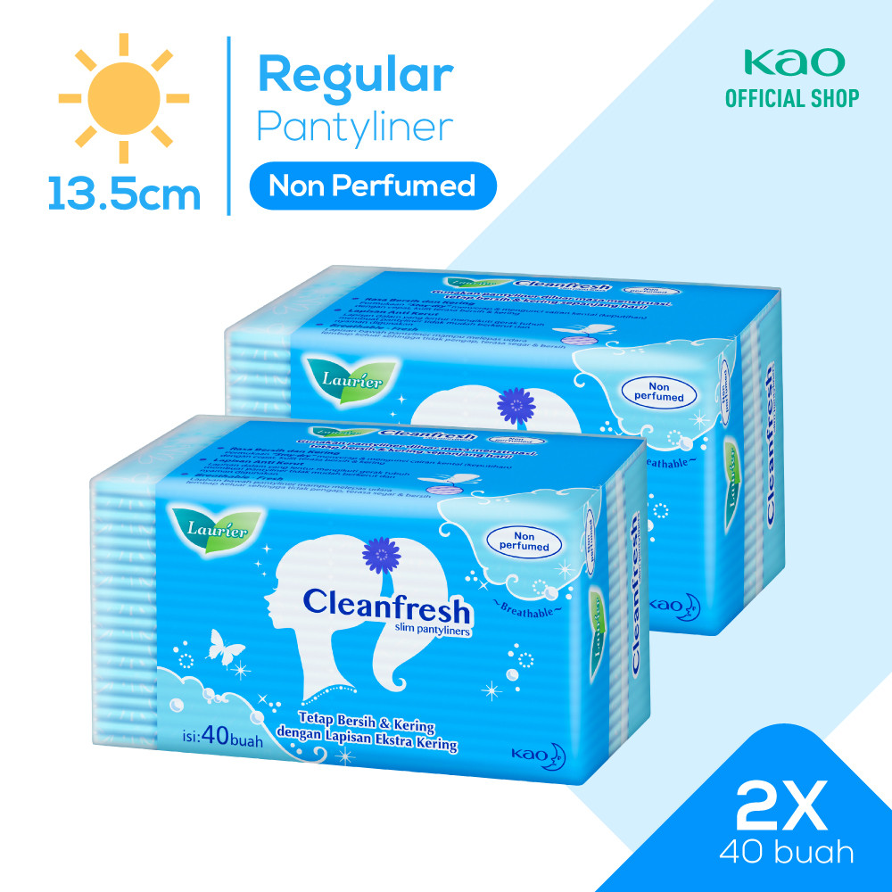 Laurier Cleanfresh Pantyliner Keputihan Breathable Non Perfumed -Tetap Bersih & Ekstra Kering Isi 40