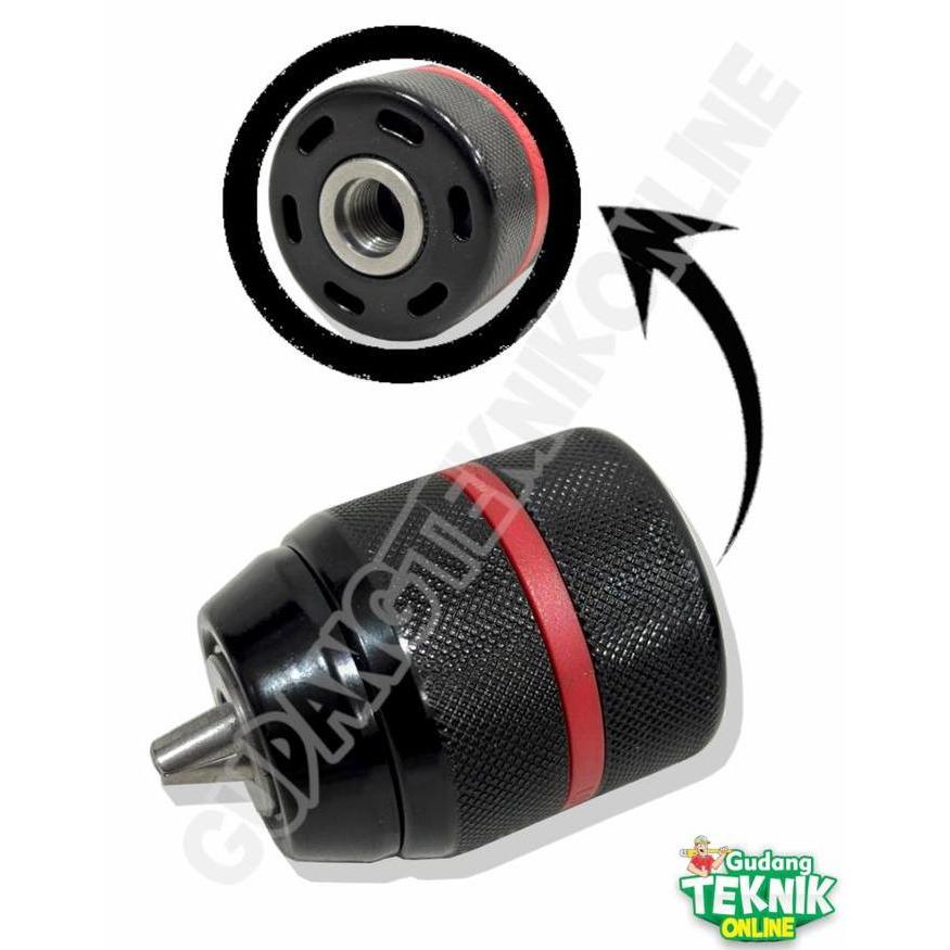 Kepala Bor Keyless 10mm 13mm 3/8" 1/2" HASSTON 0383-001 0383-002 Kepala Cordless Baterai Body Bodi B