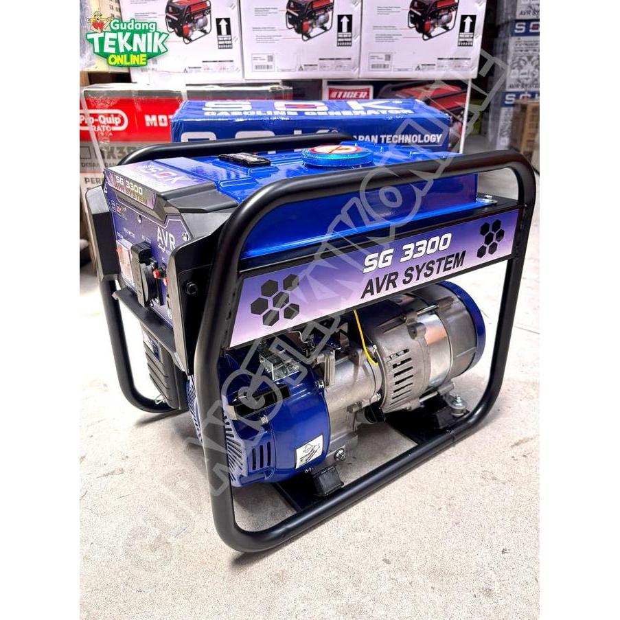 Genset Listrik 1200W SOK SG3300 AVR / Power Generator Listrik 1200 Watt Bensin 4 Tak Rumah Kantor SG