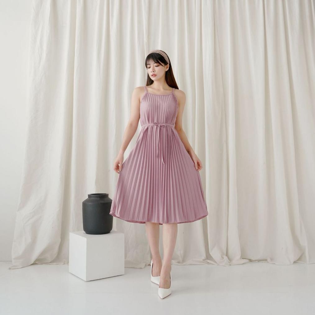 Midi Dress Inner Plisket Premium / Dress Plisket Midi / Pleated Dress