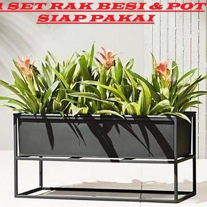 RAK BESI GRATIS POT/RAK STANDING POT PERSEGI PANJANG/RAK BUNGA BESI/RAK POT BESI/STANDING Kotak AGR
