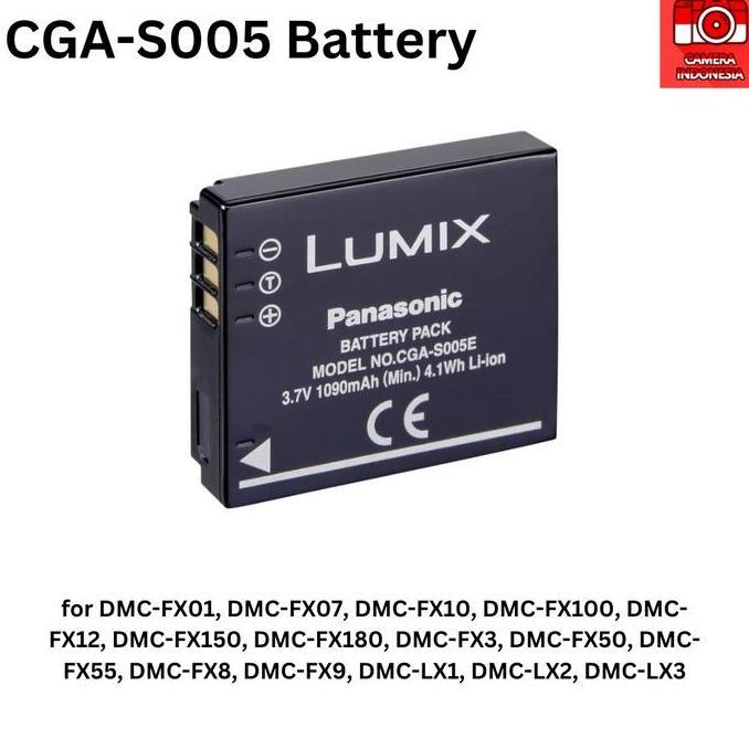 TERBARU - Baterai CGA-S005 Kamera Lumix DMC-FX01 DMC-FX07 DMC-FX10 DMC-FX100 DMC-FX12 DMC-FX150 DMC-