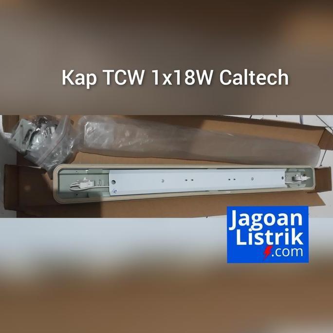 Set Kap Lampu Outdoor TCW 1x18 + Lampu TL LED 8W Philips Lengkap