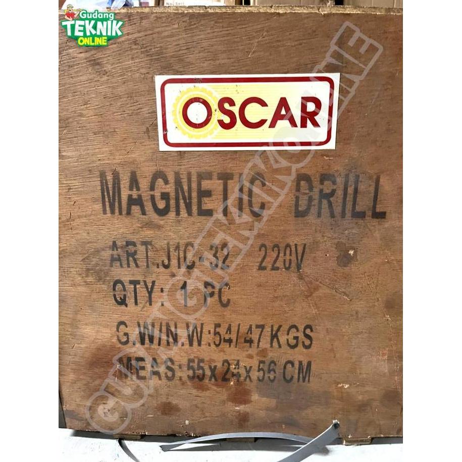 Mesin Bor Magnet 32mm OSCAR JIC-32 / Mesin Bor Duduk Magnetic Magnet Magnetic Drill Listrik JIC 32 J