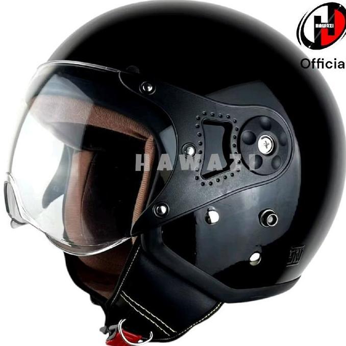 Niels Helm Bogo Hijab Dewasa Solid Milo Kaca Setengah SNI Perlindungan Maksimal Kenyamanan untuk Cew