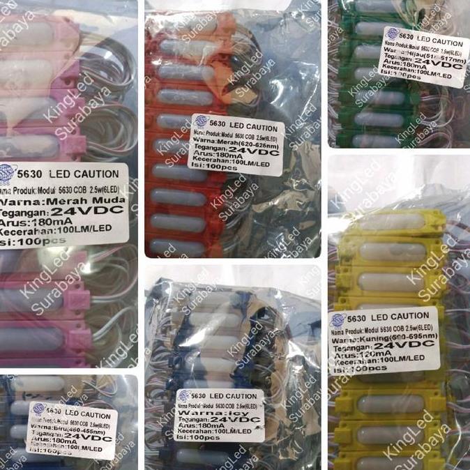 TERBARU - Modul Dof SMD 5630 6 LED 24V Tipe 7619 Waterproof SMD5630