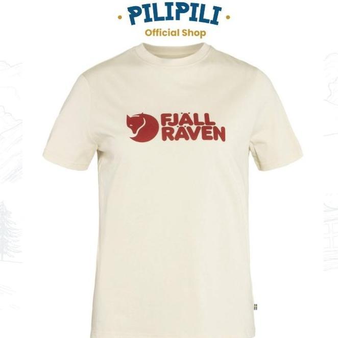 Kaos Wanita Fjallraven Kaos Wanita Fjallraven Logo White Tee Women Chalk