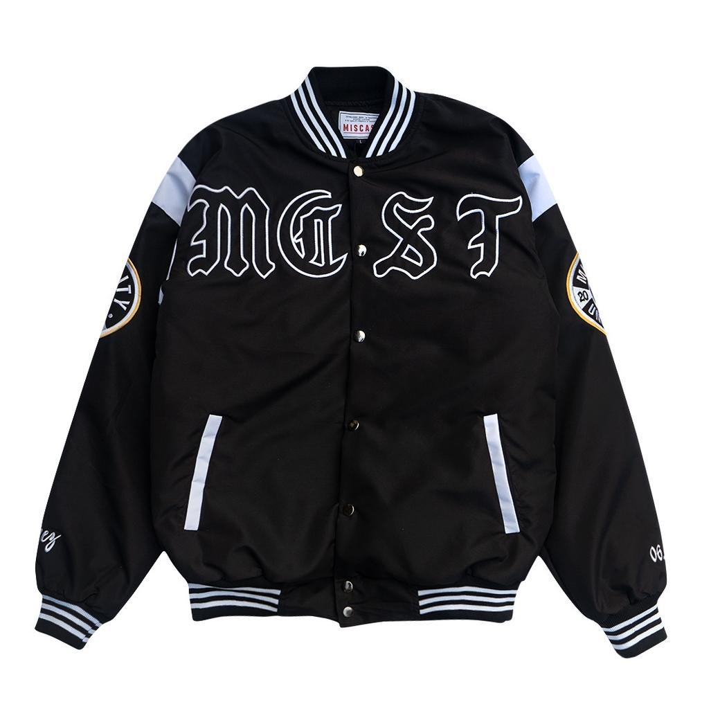 Hot Miscast Varsity Jacket Vintage Chavez Hitam