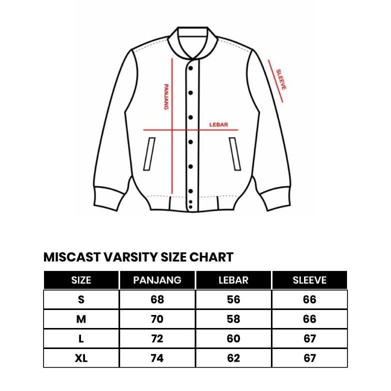 Terbaru Miscast Varsity Jaket Vintage Eternal Red