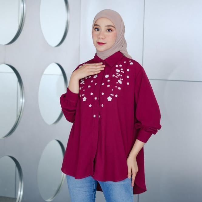 Odeca Sora Top Odeca Sora Top Kemeja Bordir Atasan Wanita