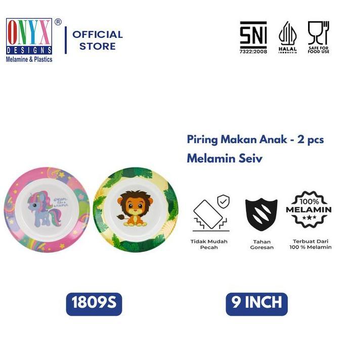 [NEW COLLECTION] 1 SET ISI 2 pcs, Onyx Seiv, Piring Makan Cekung 9 inch: Melamin, Aman untuk Makanan
