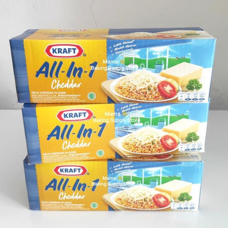 Murah Kraft Keju Cheddar Cheese All In 1 One 2 Kg Lebih Lembut Enak