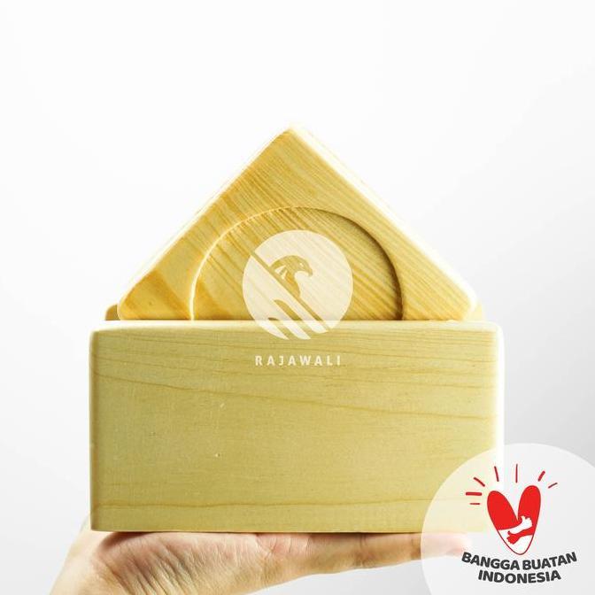 Coaster / Tatakan Gelas Kayu Pinus 1 Set