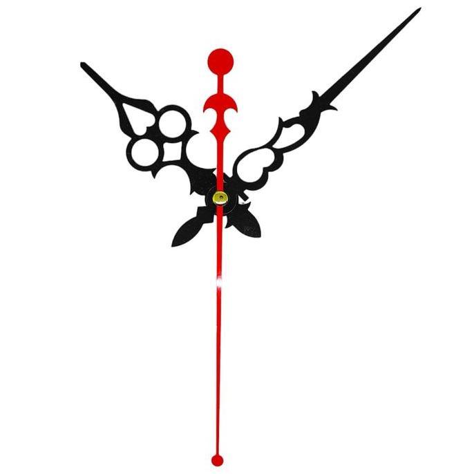 Jarum Jam Dinding Besar Panjang Motif Ukir