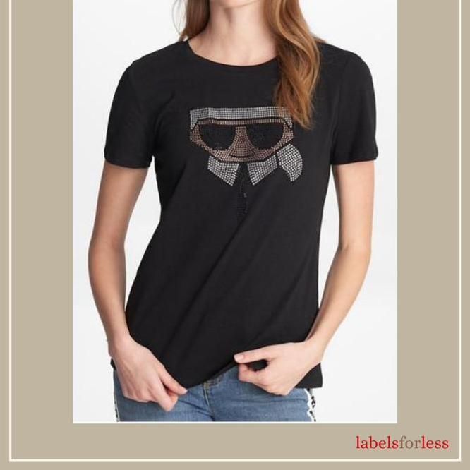 Karl Lagerfeld Paris Karl Lagerfeld Paris Karl Sequin Head Tee