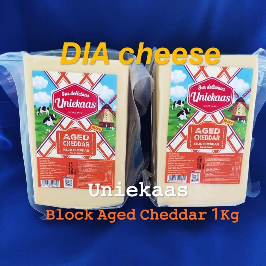 Promo Keju  Natural Block Aged Cheddar 1 Kg - Uniekaas Halal