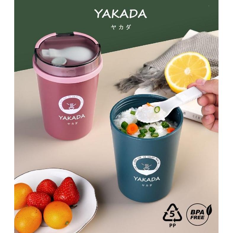 Lunchbox Mug Gelas Orinoco Y-926 With spoon Microwave Compatible