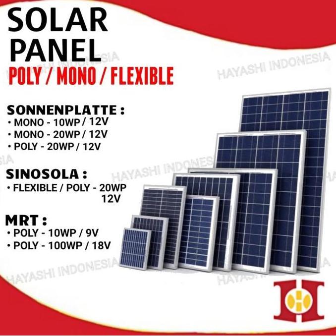 Solar Panel Cell Tenaga Surya Mono Poly Flexible 10WP 20WP 100WP
