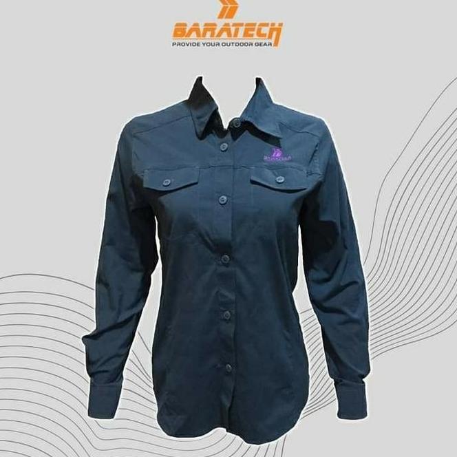 Baratech Kemeja Panjang Tosca Hijau Atasan Wanita Hijau Tosca Gunung Quick Dry Women