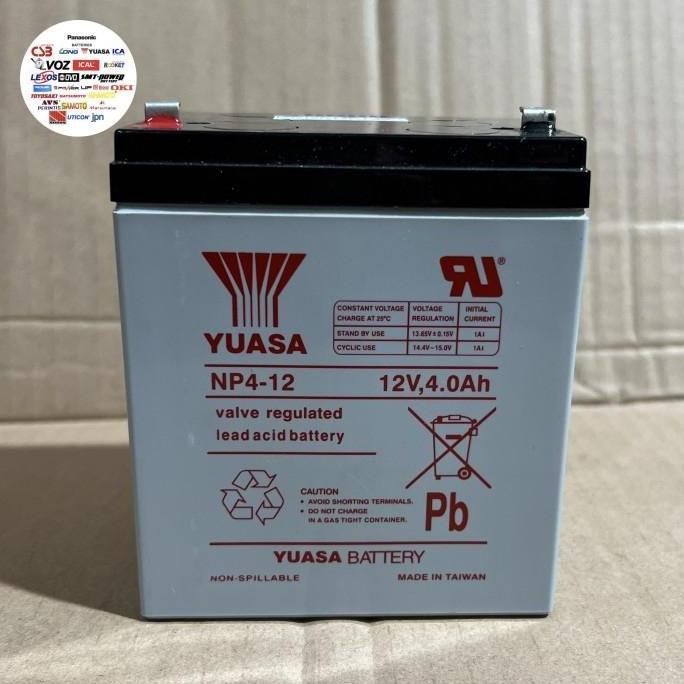 Aki UPS VRLA YUASA Baterai Kering Yuasa NP4-12 Aki kering Yuasa 12V 4Ah Yuasa NP 4-12 Termurah