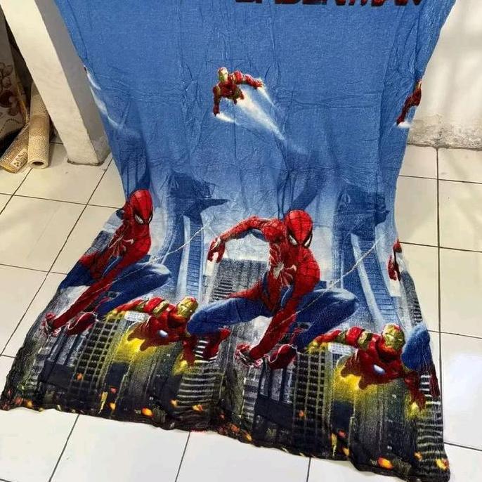 Selimut Bulu Halus Lembut 140x200 Motif Karakter Anak Spiderman sepidermen red merah ultimate ironma